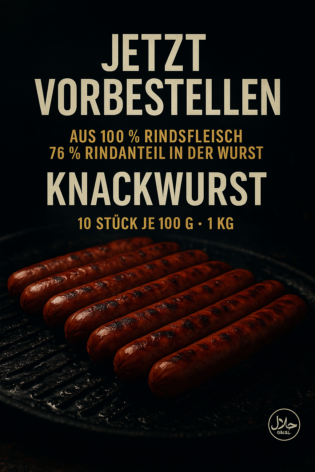 Neu Originale Knackwurst Rinderwurst 1 Kg ( 10 Stück ) Lieferung ab 3 Mai