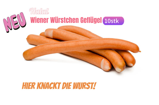 Wiener Würstchen Halal Geflügel 10 Stk ( Original Metzgerwurst ) ab 12 Juni